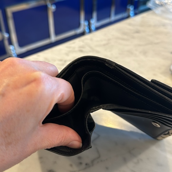 Coach canvas and leather wallet. Brown and tan Coach fabric w/brown leather - Picture 6 of 9